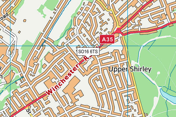 SO16 6TS map - OS VectorMap District (Ordnance Survey)