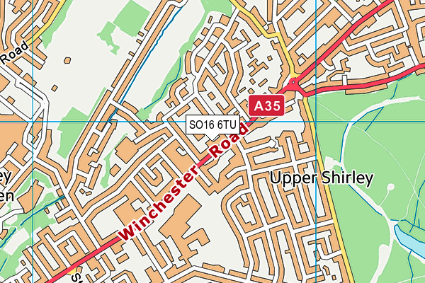 SO16 6TU map - OS VectorMap District (Ordnance Survey)