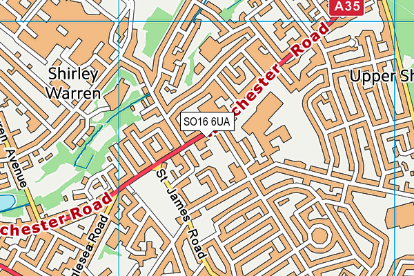 SO16 6UA map - OS VectorMap District (Ordnance Survey)