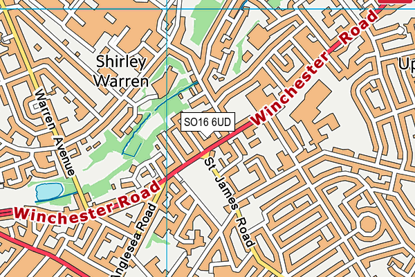 SO16 6UD map - OS VectorMap District (Ordnance Survey)