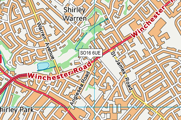 SO16 6UE map - OS VectorMap District (Ordnance Survey)