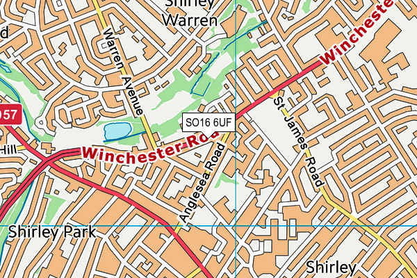 SO16 6UF map - OS VectorMap District (Ordnance Survey)