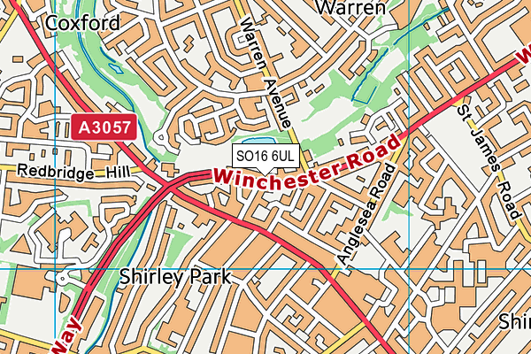 SO16 6UL map - OS VectorMap District (Ordnance Survey)