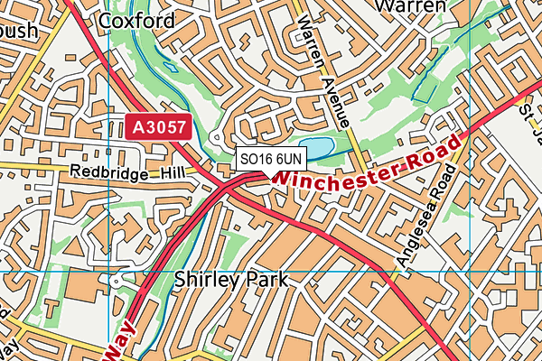 Shirley Ponds Recreation Ground map (SO16 6UN) - OS VectorMap District (Ordnance Survey)
