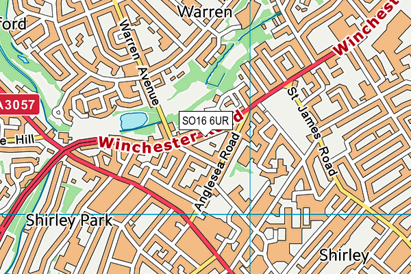 SO16 6UR map - OS VectorMap District (Ordnance Survey)