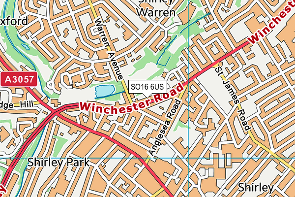 SO16 6US map - OS VectorMap District (Ordnance Survey)