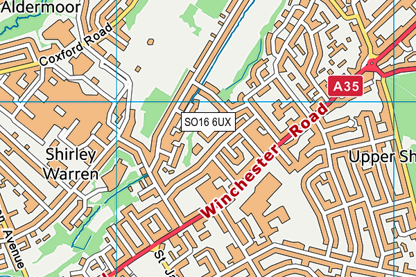 SO16 6UX map - OS VectorMap District (Ordnance Survey)