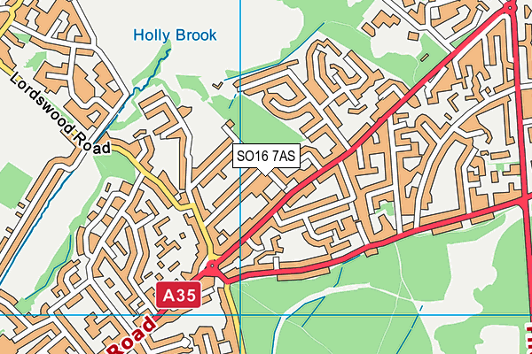 SO16 7AS map - OS VectorMap District (Ordnance Survey)