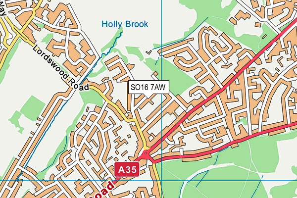 SO16 7AW map - OS VectorMap District (Ordnance Survey)