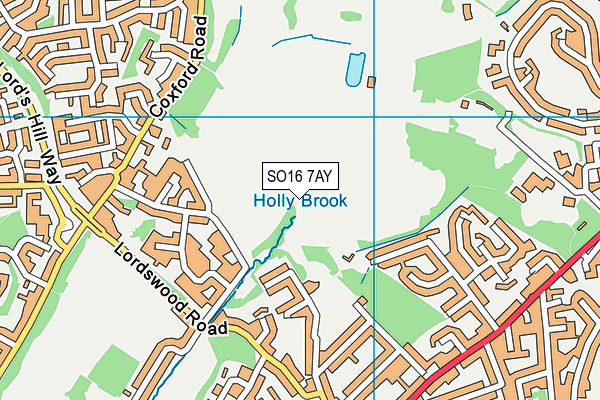 SO16 7AY map - OS VectorMap District (Ordnance Survey)
