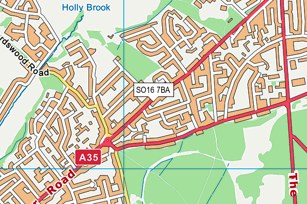 SO16 7BA map - OS VectorMap District (Ordnance Survey)