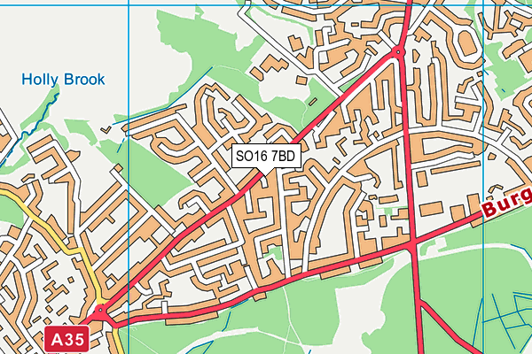 SO16 7BD map - OS VectorMap District (Ordnance Survey)