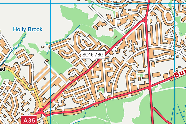 SO16 7BG map - OS VectorMap District (Ordnance Survey)