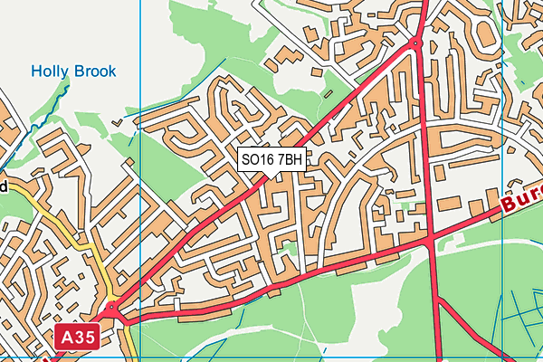 SO16 7BH map - OS VectorMap District (Ordnance Survey)