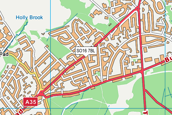 SO16 7BL map - OS VectorMap District (Ordnance Survey)