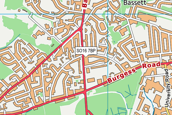 SO16 7BP map - OS VectorMap District (Ordnance Survey)