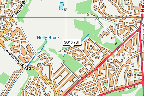 SO16 7BT map - OS VectorMap District (Ordnance Survey)