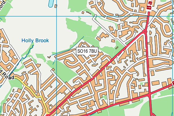 SO16 7BU map - OS VectorMap District (Ordnance Survey)