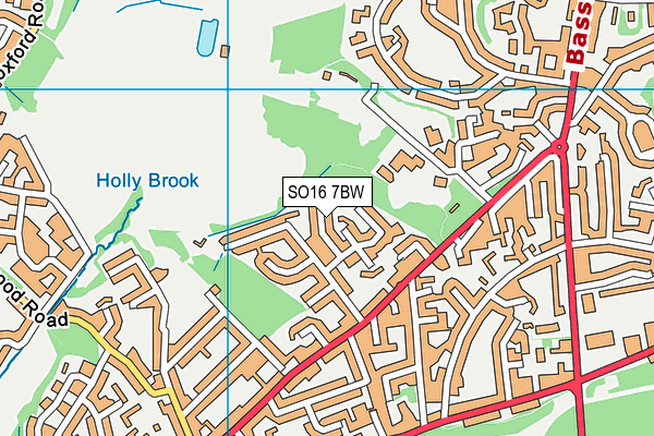 SO16 7BW map - OS VectorMap District (Ordnance Survey)