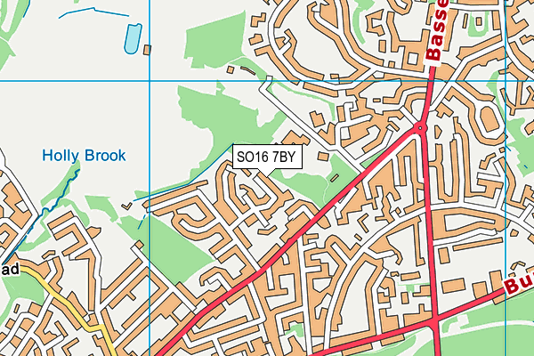 SO16 7BY map - OS VectorMap District (Ordnance Survey)