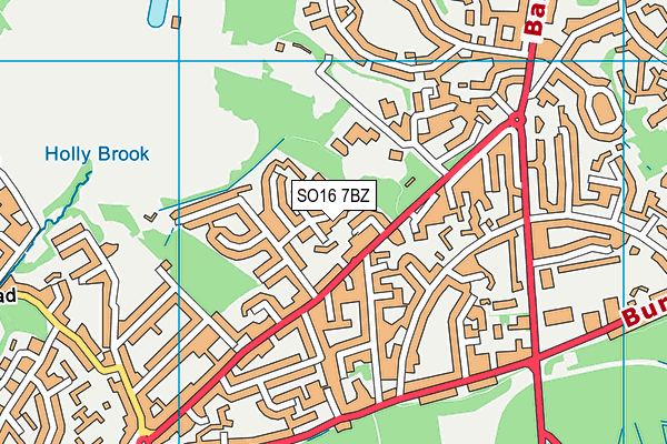 SO16 7BZ map - OS VectorMap District (Ordnance Survey)