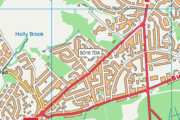 SO16 7DA map - OS VectorMap District (Ordnance Survey)