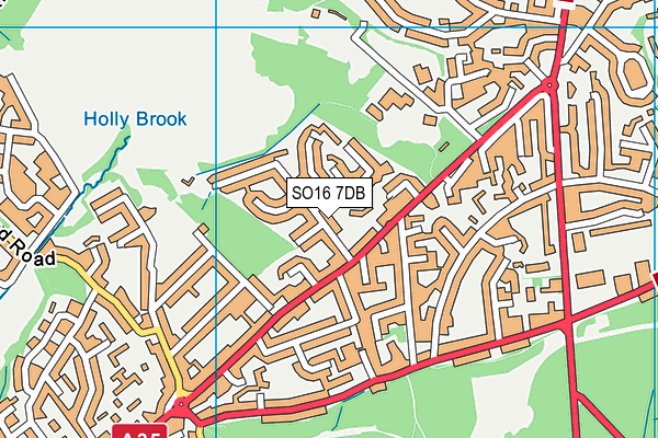 SO16 7DB map - OS VectorMap District (Ordnance Survey)