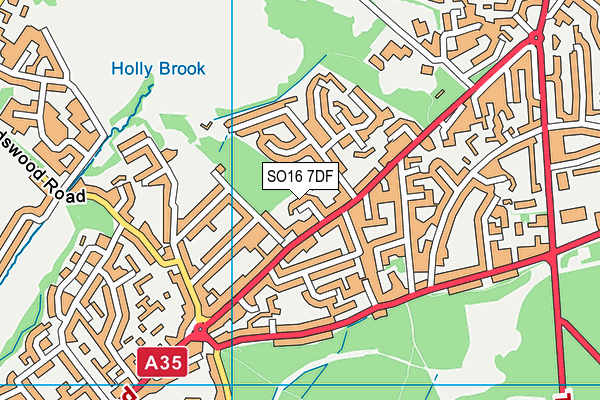 SO16 7DF map - OS VectorMap District (Ordnance Survey)