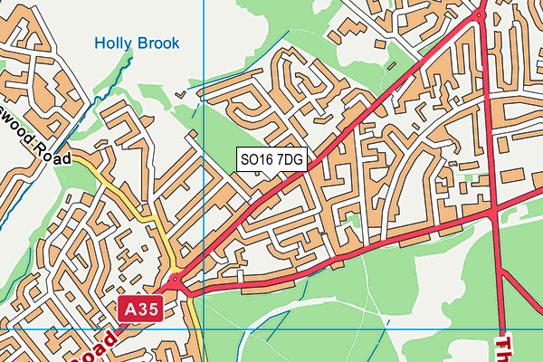 SO16 7DG map - OS VectorMap District (Ordnance Survey)