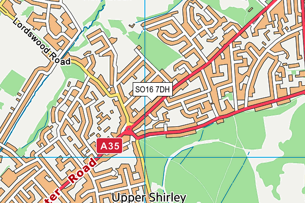 SO16 7DH map - OS VectorMap District (Ordnance Survey)