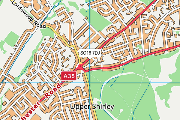 SO16 7DJ map - OS VectorMap District (Ordnance Survey)