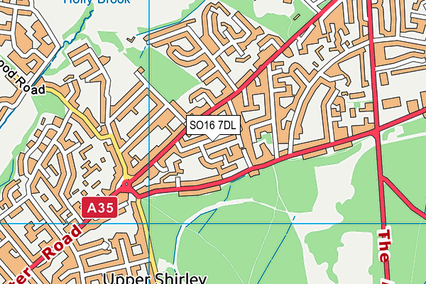 SO16 7DL map - OS VectorMap District (Ordnance Survey)