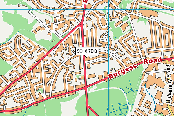 SO16 7DQ map - OS VectorMap District (Ordnance Survey)