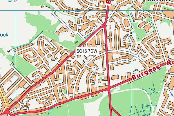 SO16 7DW map - OS VectorMap District (Ordnance Survey)