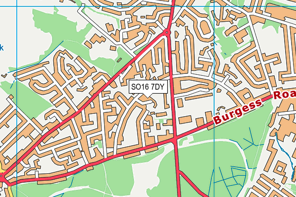 SO16 7DY map - OS VectorMap District (Ordnance Survey)