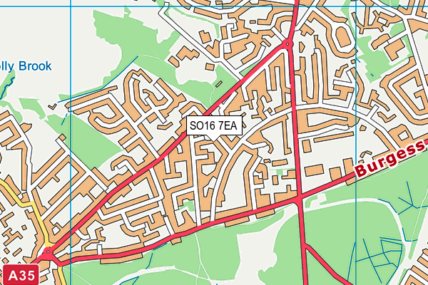 SO16 7EA map - OS VectorMap District (Ordnance Survey)