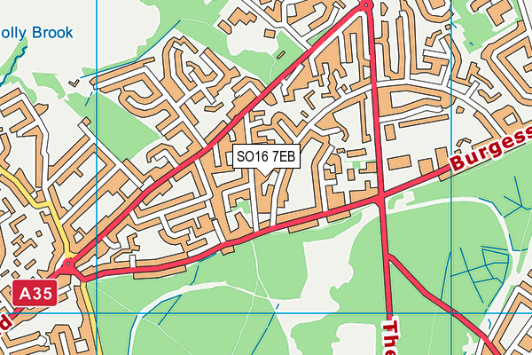 SO16 7EB map - OS VectorMap District (Ordnance Survey)