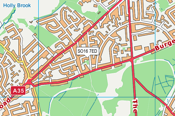 SO16 7ED map - OS VectorMap District (Ordnance Survey)