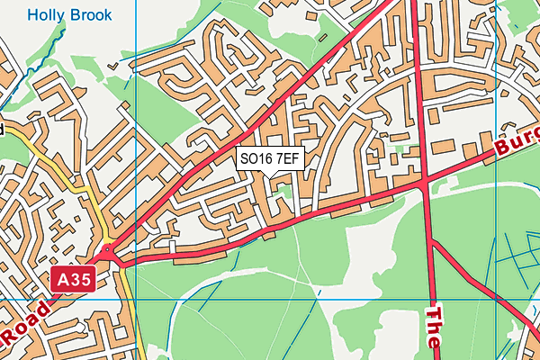 SO16 7EF map - OS VectorMap District (Ordnance Survey)