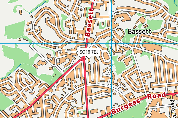 SO16 7EJ map - OS VectorMap District (Ordnance Survey)