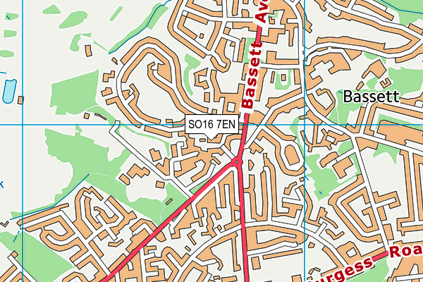 SO16 7EN map - OS VectorMap District (Ordnance Survey)