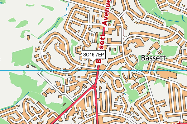 SO16 7EP map - OS VectorMap District (Ordnance Survey)