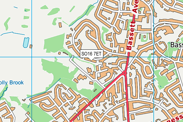 SO16 7ET map - OS VectorMap District (Ordnance Survey)