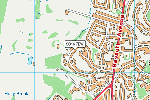 SO16 7EW map - OS VectorMap District (Ordnance Survey)