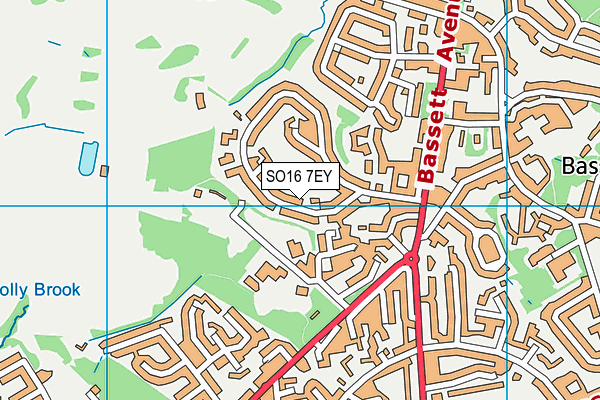 SO16 7EY map - OS VectorMap District (Ordnance Survey)