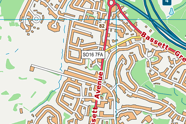 SO16 7FA map - OS VectorMap District (Ordnance Survey)