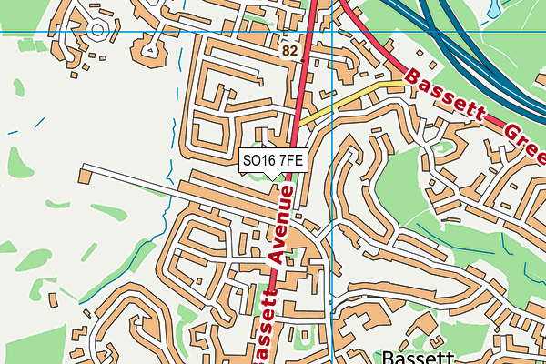 SO16 7FE map - OS VectorMap District (Ordnance Survey)