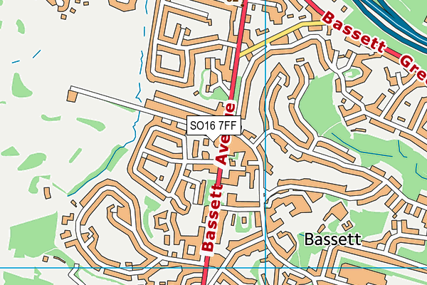 SO16 7FF map - OS VectorMap District (Ordnance Survey)