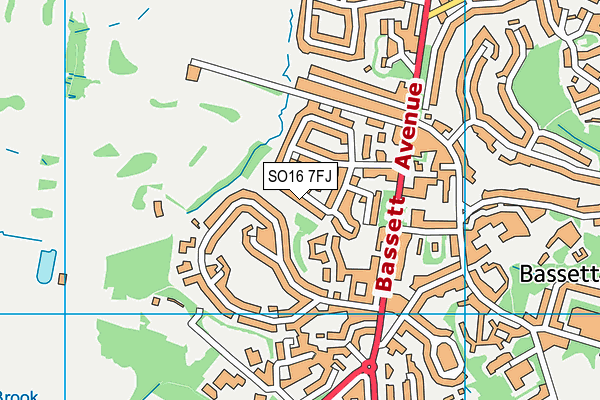 SO16 7FJ map - OS VectorMap District (Ordnance Survey)