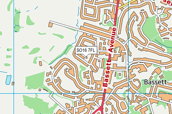 SO16 7FL map - OS VectorMap District (Ordnance Survey)